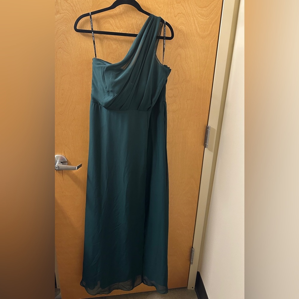 Birdy Grey Kira Dress With Slit One-Shoulder Emerald